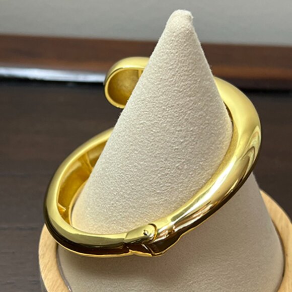 ADORNIA Gold Plated Overlapping Cuff Bracelet - Picture 2 of 5